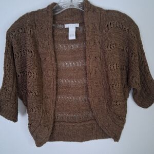Tweeds Cocoa Open-Knit Shrug